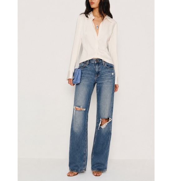 Lucky Brand Denim - Lucky Brand Sienna Weekender Crop Distressed Blue Jeans
